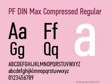 PF DIN Max Compressed Regular Version 5.015 | web-ttf图片样张