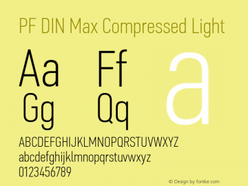 PF DIN Max Compressed Light Version 5.015 | web-ttf图片样张