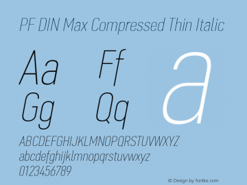 PF DIN Max Comp Thin Ita Version 5.015 | web-ttf图片样张