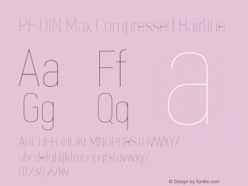 PF DIN Max Compressed Hairline Version 5.015 | web-ttf图片样张