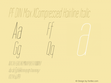 PF DIN Max XComp Hairline Ita Version 5.015 | web-ttf图片样张