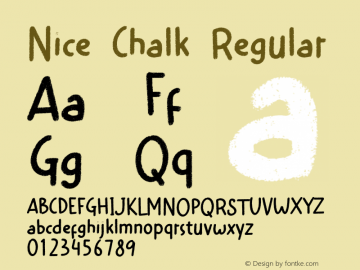 Nice Chalk Version 1.00;October 31, 2021;FontCreator 13.0.0.2683 64-bit图片样张