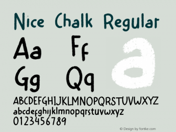 Nice Chalk Version 1.00;October 31, 2021;FontCreator 13.0.0.2683 64-bit图片样张