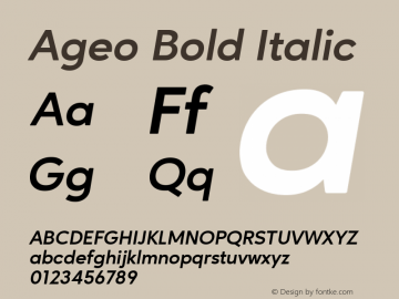 Ageo Bold Italic Version 2.0图片样张