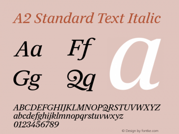 A2 Standard Text Italic Version 1.001图片样张