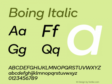 Boing Italic Version 3.000图片样张