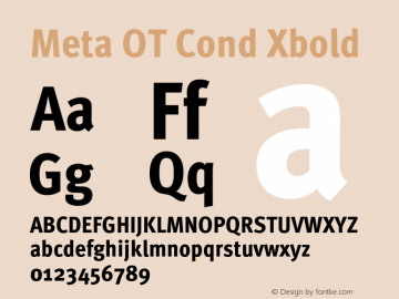 Meta OT Cond Xbold Version 7.600, build 1027, FoPs, FL 5.04图片样张