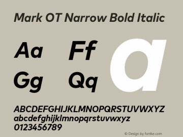 Mark OT Narrow Bold Italic Version 7.60图片样张