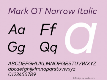 Mark OT Narrow Italic Version 7.60图片样张