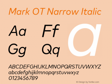 Mark OT Narrow Italic Version 7.60图片样张