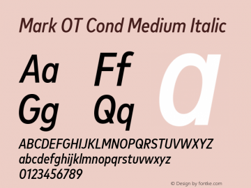 Mark OT Cond Medium Italic Version 7.60图片样张