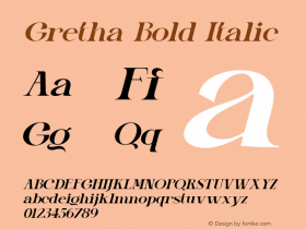 Gretha-BoldItalic Version 1.000图片样张