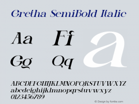 Gretha-SemiBoldItalic Version 1.000图片样张