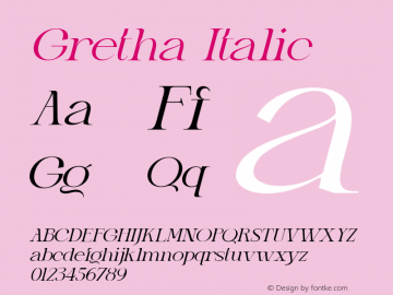 Gretha Italic Version 1.000图片样张