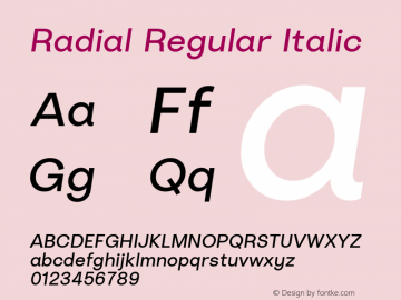 Radial Italic Version 1.000图片样张