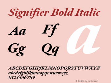 Signifier Bold Italic Version 1.005图片样张