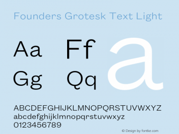 Founders Grotesk Text Light Version 2.001图片样张