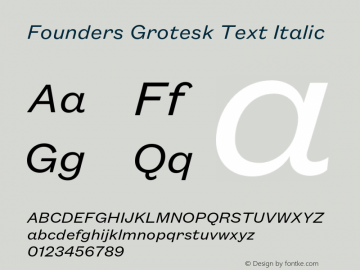 Founders Grotesk Text Italic Version 2.001图片样张