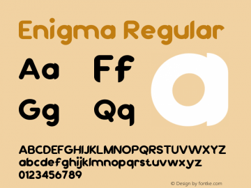 Enigma Version 1.00;January 8, 2022;FontCreator 12.0.0.2567 64-bit图片样张