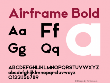 Airframe Bold Version 1.001;Fontself Maker 3.5.4图片样张