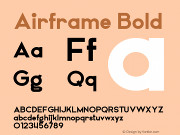 Airframe Bold Version 1.001;Fontself Maker 3.5.4图片样张