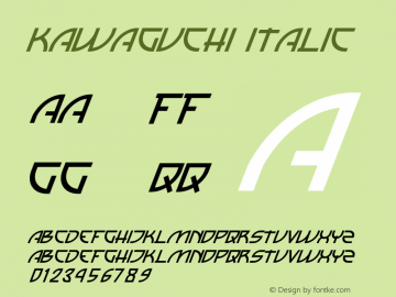 Kawaguchi Italic Version 1.003;Fontself Maker 3.5.7图片样张