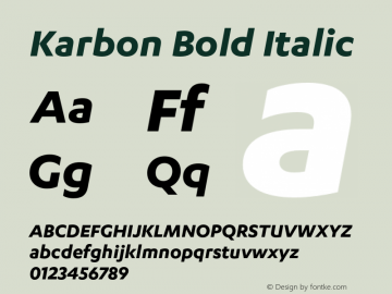 Karbon Bold Italic Version 1.005图片样张