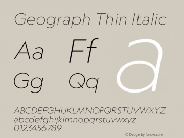 Geograph Thin Italic Version 1.007图片样张