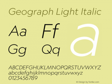 Geograph Light Italic Version 1.007图片样张