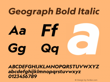 Geograph Bold Italic Version 1.007图片样张