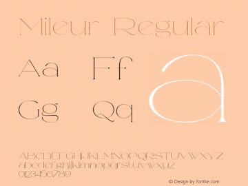 Mileur Regular Version 1.000;hotconv 1.0.109;makeotfexe 2.5.65596图片样张