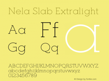 Nela Slab Extralight Version 1.000;FEAKit 1.0图片样张
