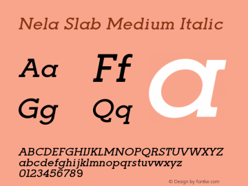 Nela Slab Medium Italic Version 1.000图片样张