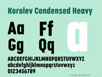 Korolev Condensed Heavy Version 6.000;FEAKit 1.0图片样张