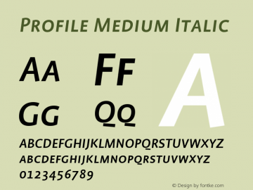 Profile Medium Italic Version 001.000图片样张