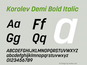 Korolev Demi Bold Italic Version 8.000;FEAKit 1.0图片样张