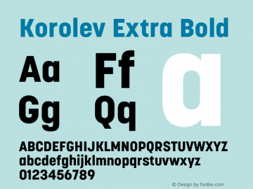 Korolev Extra Bold Version 8.000;FEAKit 1.0图片样张