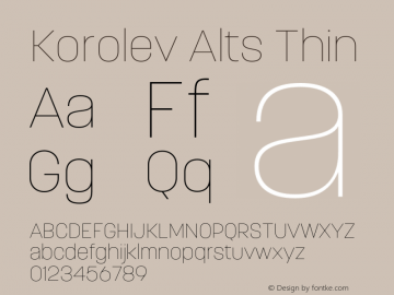 Korolev Alternates Thin Version 8.000;FEAKit 1.0图片样张