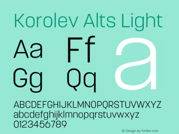 Korolev Alternates Light Version 8.000;FEAKit 1.0图片样张