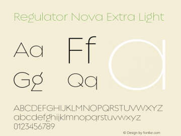 Regulator Nova Extra Light Version 6.000;hotconv 1.0.109;makeotfexe 2.5.65596图片样张