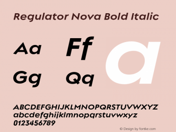 Regulator Nova Bold Italic Version 6.000;hotconv 1.0.109;makeotfexe 2.5.65596图片样张