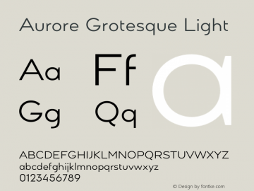 Aurore Grotesque Light Version 5.000;hotconv 1.0.109;makeotfexe 2.5.65596图片样张