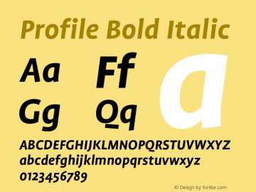 Profile Bold Italic 001.000图片样张