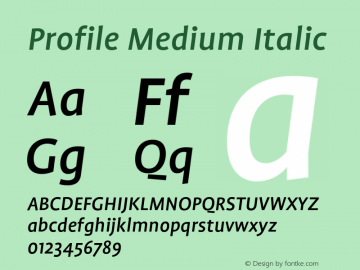 Profile Medium Italic 001.000图片样张