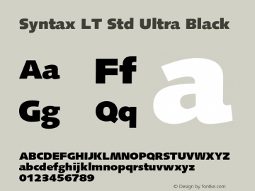 SyntaxLTStd-UltraBlack Version 2.000 Build 1000图片样张