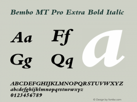 Bembo MT Pro Extra Bold Italic Version 2.00图片样张