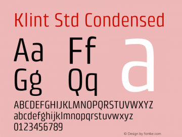 KlintStd-Condensed Version 1.00图片样张