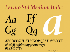 LevatoStd-MediumItalic Version 1.00图片样张