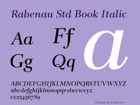 RabenauStd-BookItalic Version 1.01图片样张