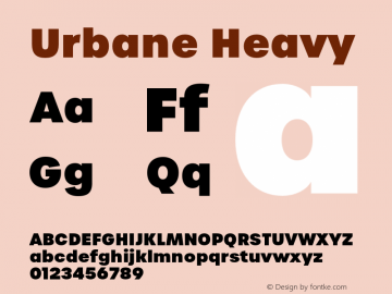 Urbane Heavy Version 4.000;hotconv 1.0.109;makeotfexe 2.5.65596图片样张